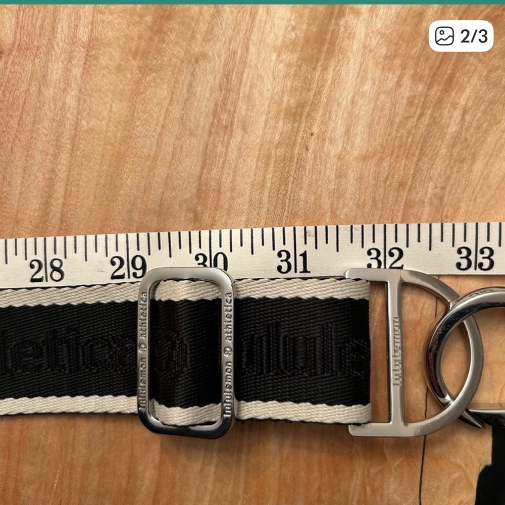 lululemon athletica Black and Cream Men's Belt Bag Strap - Picture 2 of 3